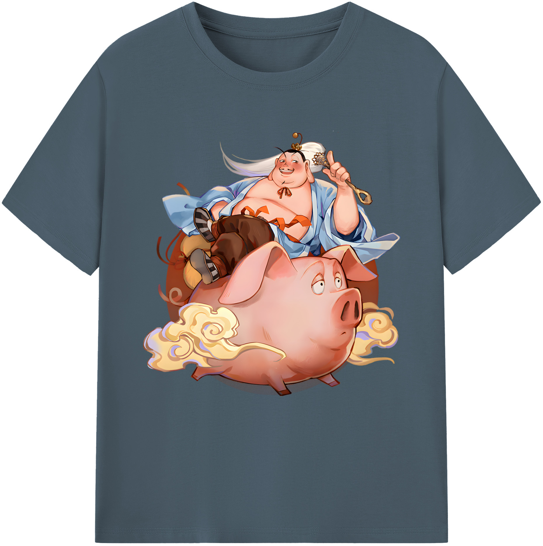 （画像用） Ne Zha 2 ナタ 魔童の大暴れ 綿100％半袖Tシャツ（フロントプリント）